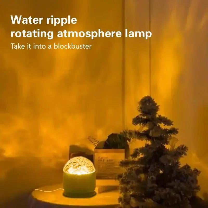 2 Scene -Ocean Wave & 3D Water Rippleprojector Light-16-Color round Lamp Withcontrol, Relaxation & Romantic Night Ambience Tiktokshopbacktoschool.