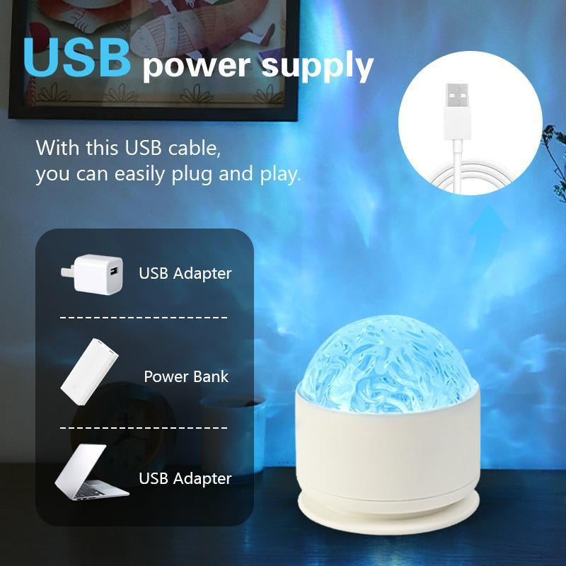 2 Scene -Ocean Wave & 3D Water Rippleprojector Light-16-Color round Lamp Withcontrol, Relaxation & Romantic Night Ambience Tiktokshopbacktoschool.