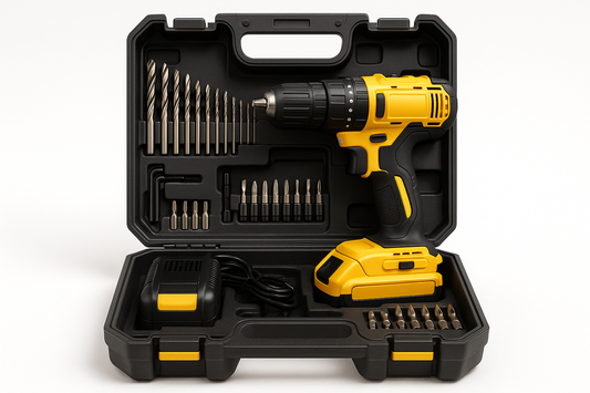 power drill kit yellow and black include drill bits in kit 